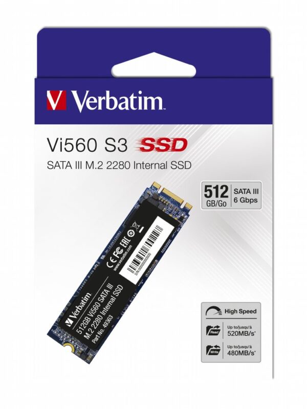 Verbatim Vi560 | 512GB SATA SSD | M.2 | 560MB/s Lezen | 520MB/s Schrijven - 0