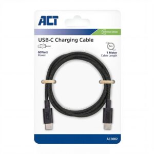ACT AC3082 | USB 2.0 Kabel | USB-C naar USB-C | 60W | 480Mbps | Zwart | 1 Meter - Afbeelding 3