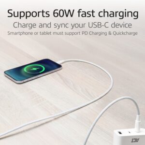 ACT AC3080 | USB 2.0 Kabel | USB-C naar USB-C | 60W | 480Mbps | Wit | 1 Meter - Afbeelding 4