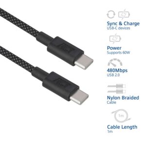 ACT AC3082 | USB 2.0 Kabel | USB-C naar USB-C | 60W | 480Mbps | Zwart | 1 Meter - Afbeelding 6