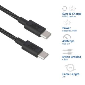 ACT AC3087 | USB 2.0 Kabel | USB-C naar USB-C | 240W | 480Mbps | Zwart | 2 Meter - Afbeelding 7