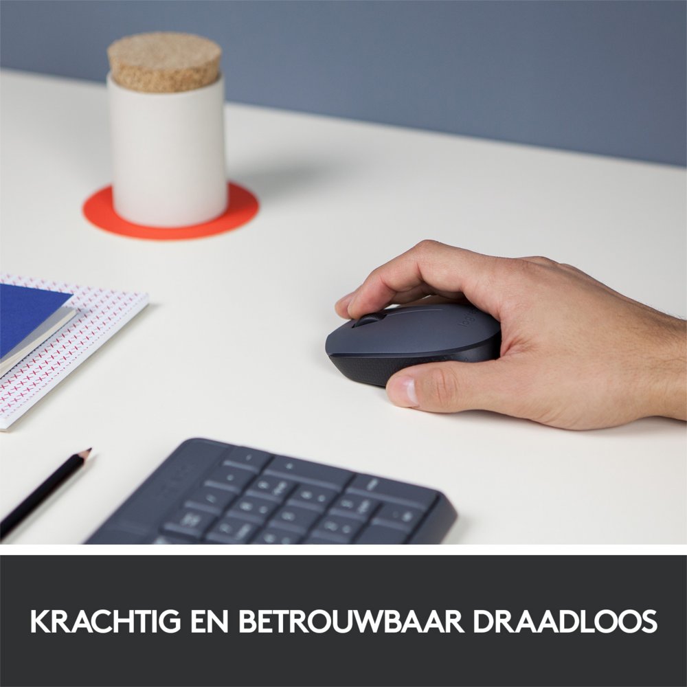 Logitech M170 | Draadloze Muis | Links- en Rechtshandig | RF | 1000 DPI | Grijs | OPEN BOX - Afbeelding 2