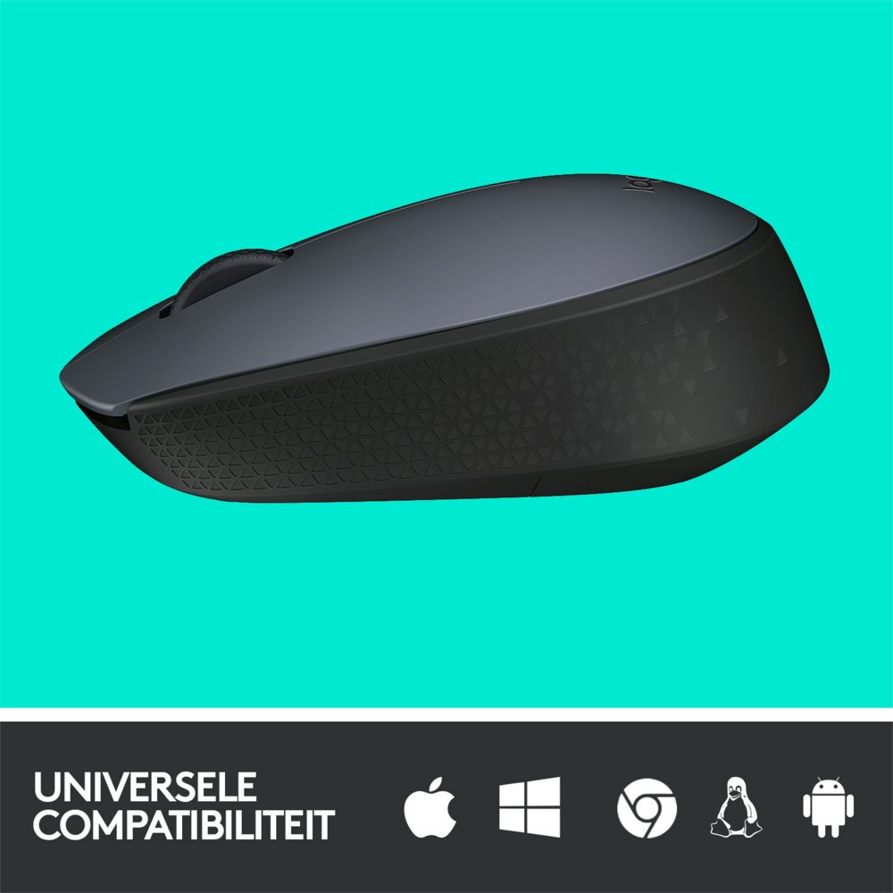 Logitech M170 | Draadloze Muis | Links- en Rechtshandig | RF | 1000 DPI | Grijs | OPEN BOX - Afbeelding 4