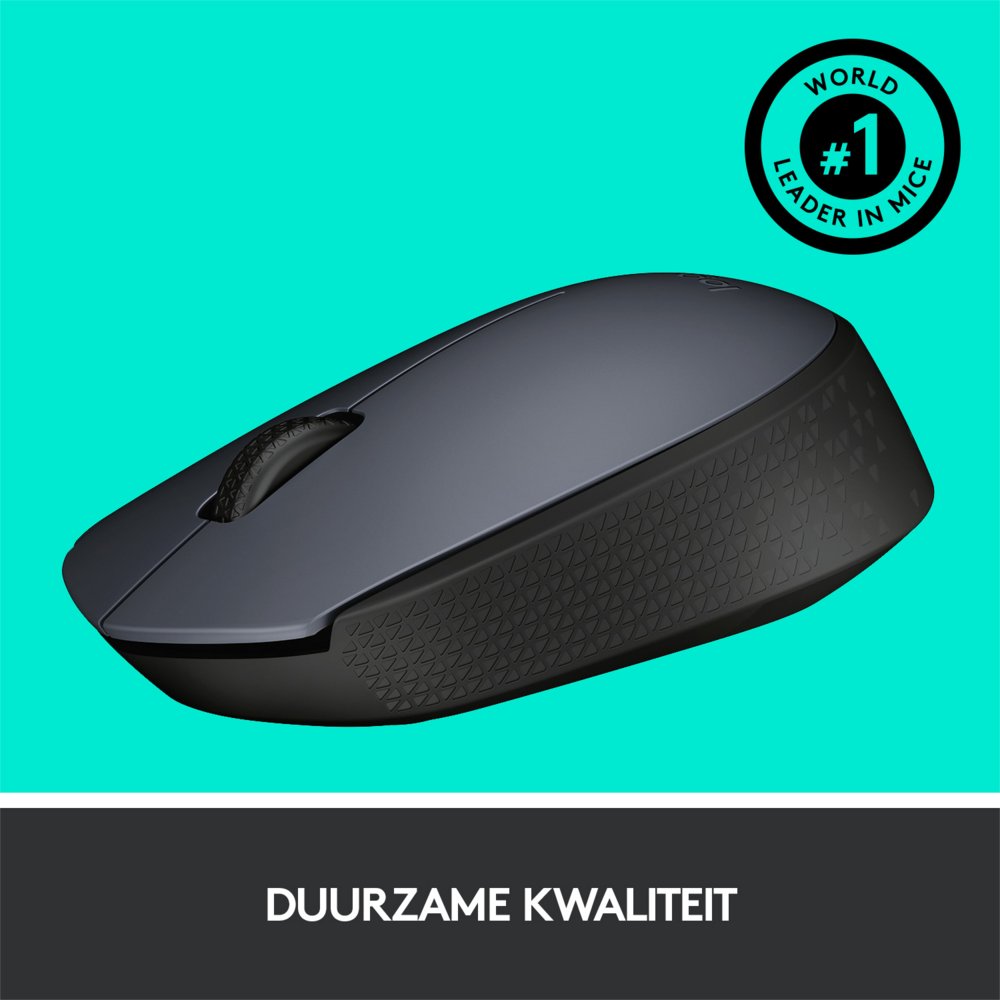 Logitech M170 | Draadloze Muis | Links- en Rechtshandig | RF | 1000 DPI | Grijs | OPEN BOX - Afbeelding 5