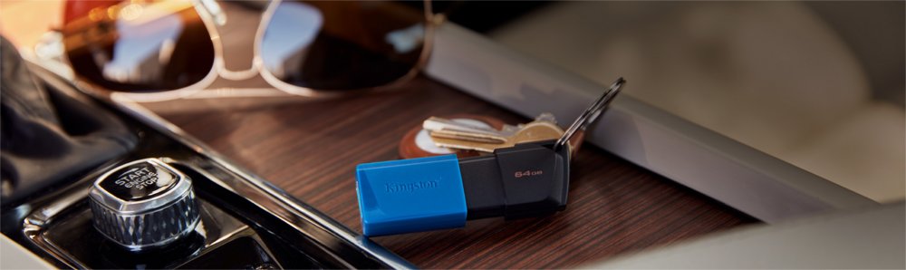 Kingston DataTraveler Exodia M | 64GB USB-A 3.2 Flash Drive | Zwart/Blauw - Afbeelding 5