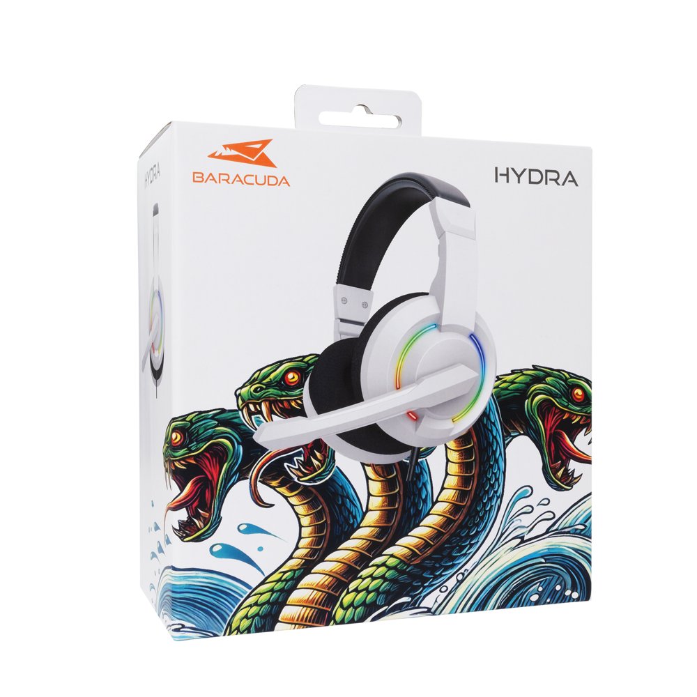 Baracuda HYDRA RGB Rainbow | Gaming Headset 3,5mm & USB | Wit - Afbeelding 9